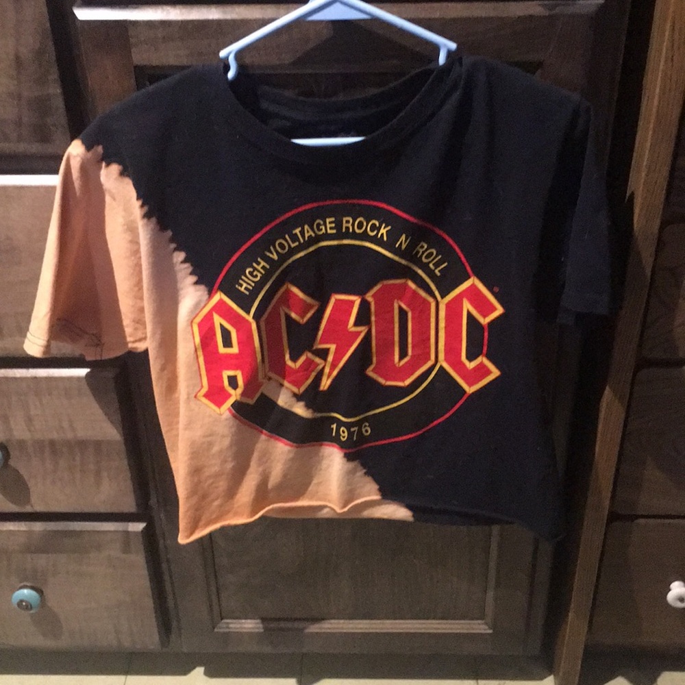 AC/DC black and bleached t-shirt